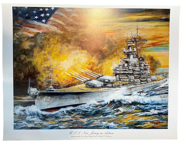 Battleship Kamil Kubik – The USS New Jersey In Action Art Painting Poster