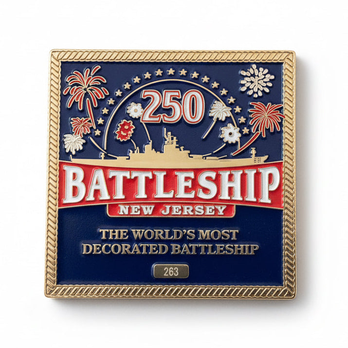 Limited Edition 250th Anniversary Battleship New Jersey Challenge Coin