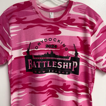 Battleship Dry Dock Logo T-Shirt (Pink Camouflage) - 0