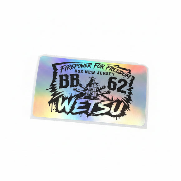 USS New Jersey BB-62 Battleship WETSU Holographic Sticker