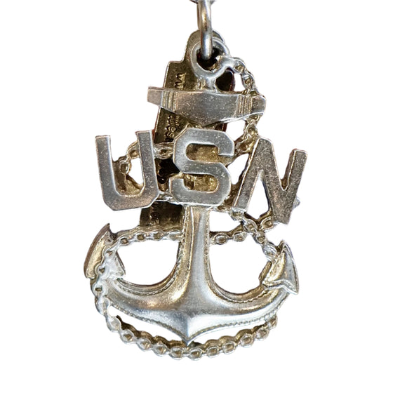 Battleship New Jersey Pewter Anchor Keychain