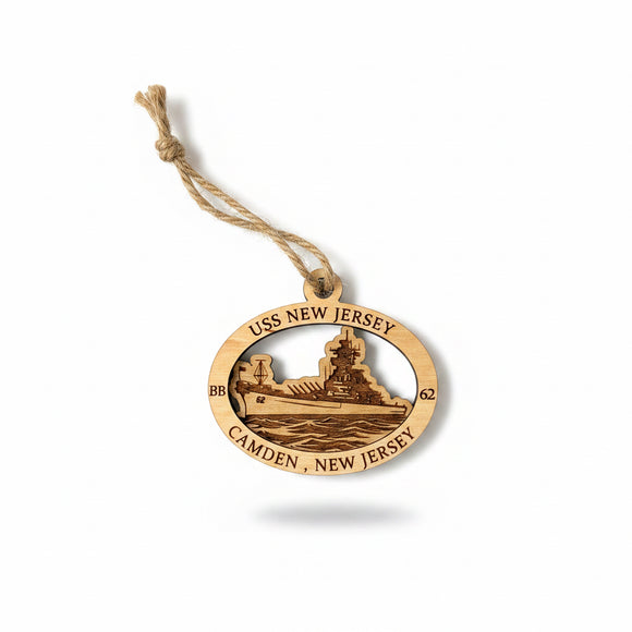 Pre-Order: TEAK Battleship New Jersey Ornament | Crafted in the USA