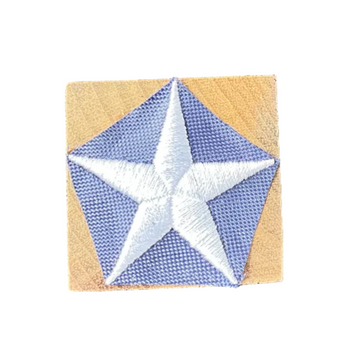 Square Battleship New Jersey BB-62 Modern Teak Magnet With Star - 0