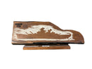 WW II Teak Sculpture ( 2.4ft ) Carved Battleship Silhouette-26