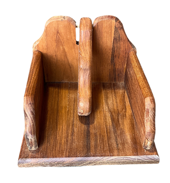 USS New Jersey Teak Deck Napkin Holder w/ Handle
