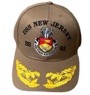 USS New Jersey Firepower for Freedom - Coyote Brown Cap (w/ Double Scrambled Eggs)-1