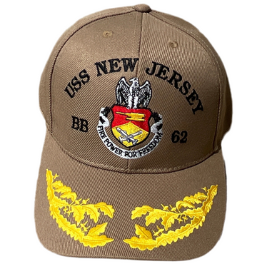 USS New Jersey Firepower for Freedom - Coyote Brown Cap (w/ Double Scrambled Eggs)