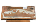 WW II Teak Sculpture ( 2.4ft ) Carved Battleship Silhouette-9