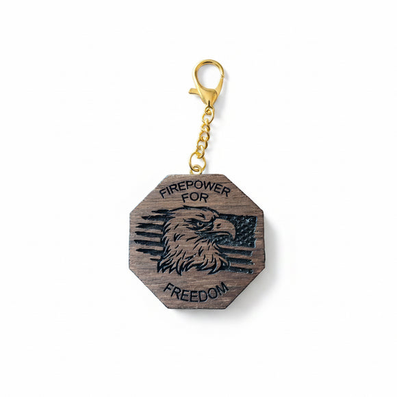 Authentic Battleship New Jersey Teak Fire Power for Freedom Key Chain (Cert. of Authenticity)