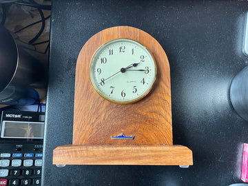 Handcrafted Battleship New Jersey Teak Desk Clock – Made from Original BB-62 Deck Teak