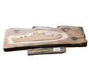 WW II Teak Sculpture ( 2.4ft ) Carved Battleship Silhouette-24