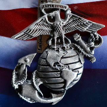 Battleship New Jersey Pewter Marine Keychain