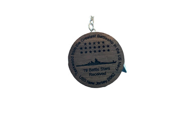 Authentic Battleship New Jersey Teak Fire Power for Freedom Key Chain (Cert. of Authenticity) (Copy 2) Circle - 0