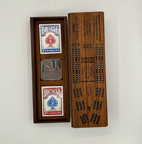 Battleship New Jersey BB-62 Modern Teak: Cribbage Game