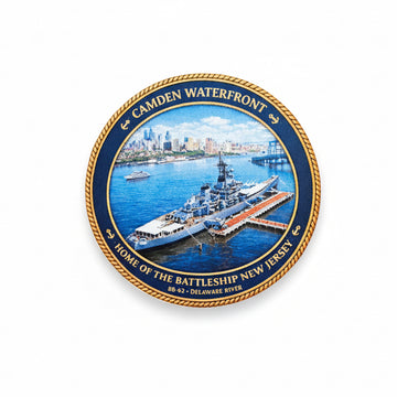 Camden Waterfront Sticker – Battleship New Jersey Souvenir Decal