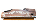 WW II Teak Sculpture ( 2.4ft ) Carved Battleship Silhouette-11
