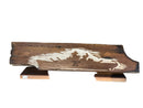 WW II Teak Sculpture ( 2.4ft ) Carved Battleship Silhouette-19