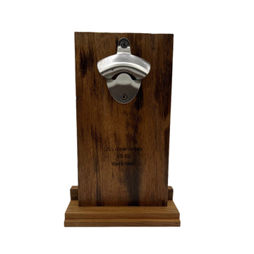 Battleship New Jersey BB-62 Modern Teak Bottle Opener