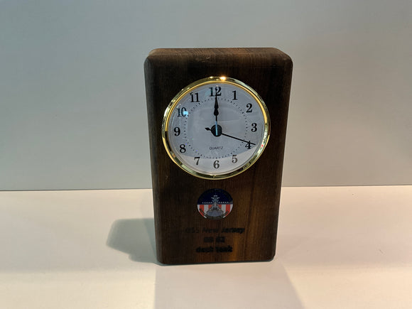 Battleship New Jersey BB-62 Modern Teak Clock (Basic)