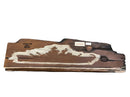 WW II Teak Sculpture ( 2.4ft ) Carved Battleship Silhouette-22