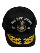 USS New Jersey Firepower for Freedom Hat - Black / White w/ Admiral Scramble-1