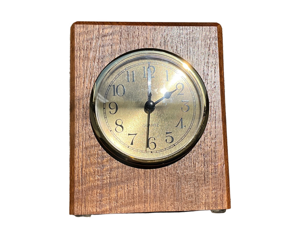 USS New Jersey (BB-62) Handcrafted 5x6 Teak Clock