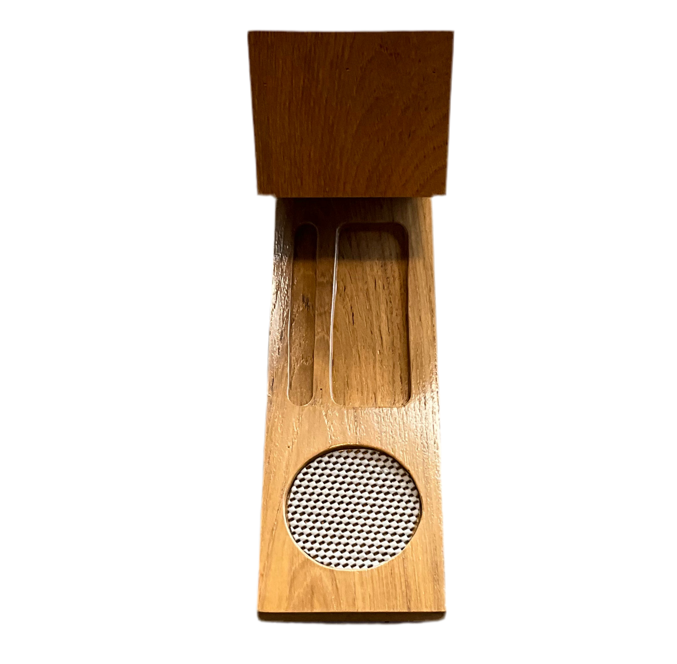 Battleship Teak Desk Organizer & Tumbler Stand