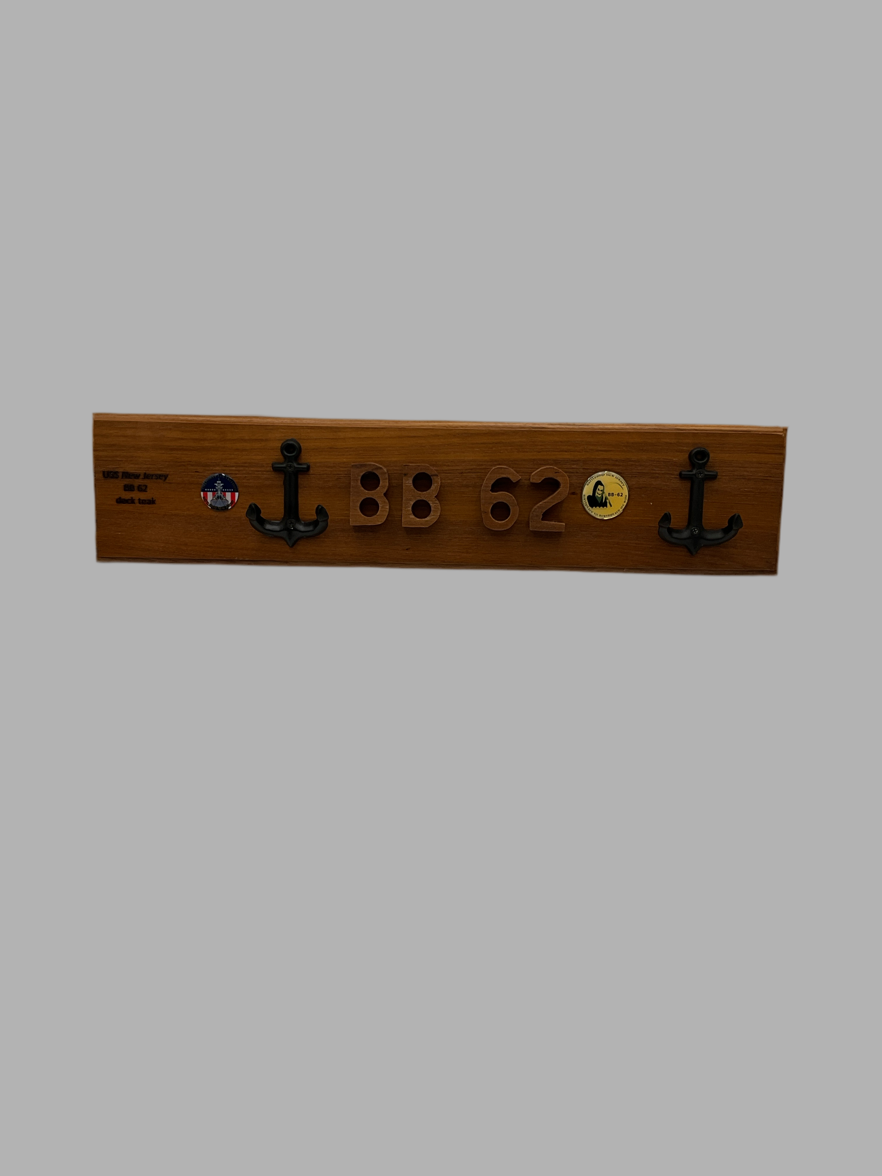 Teak with Two Anchor Hooks