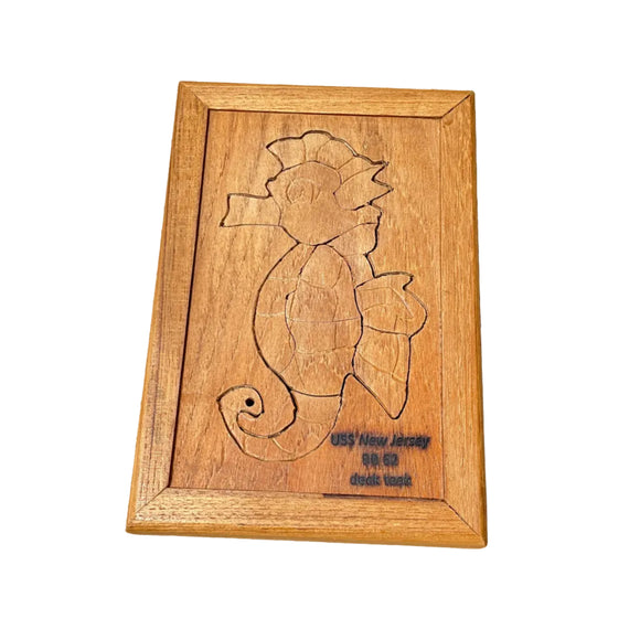 USS New Jersey Teak Seahorse Puzzle