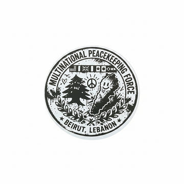 USS New Jersey BB-62 Battleship Multinational Peacekeeping Force Beirut Lebanon Emblem Sticker Clear Skies