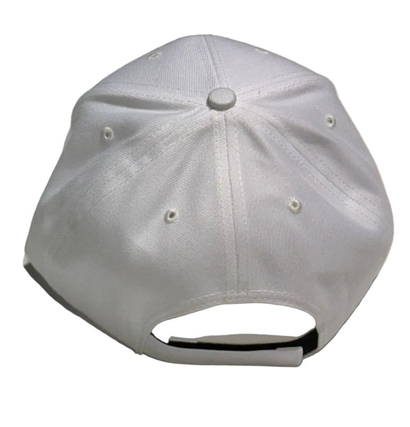 USS New Jersey BB-62 Admiral Baseball Hat w/ Ship ( White & Blue)