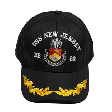 USS New Jersey Firepower for Freedom Hat - Black / White w/ Captain Scramble
