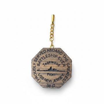 Authentic Battleship New Jersey Teak Fire Power for Freedom Key Chain (Cert. of Authenticity) (Copy)