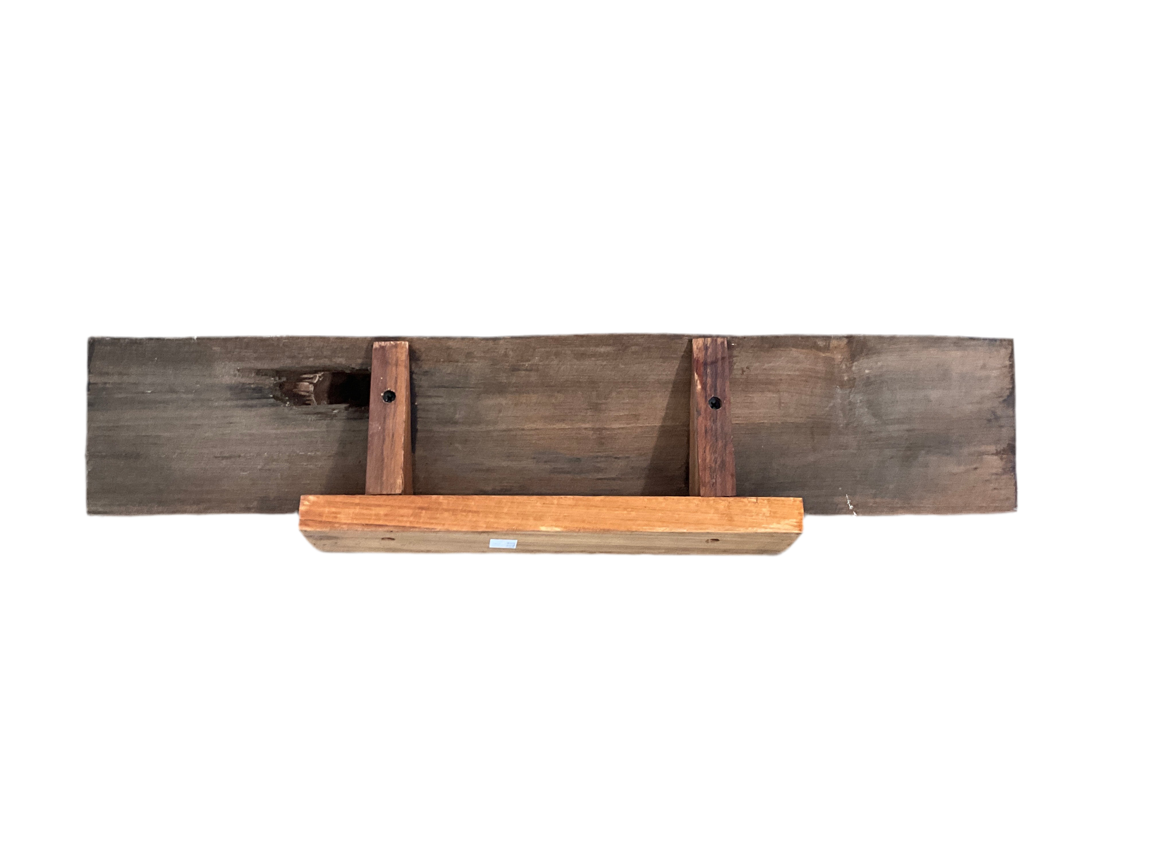 WW II Teak Sculpture ( 2.4ft ) Carved Battleship Silhouette - 0