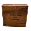 USS Battleship New Jersey BB-62 Teak 4x4 Thermometer & Humidity Gauge Display-1