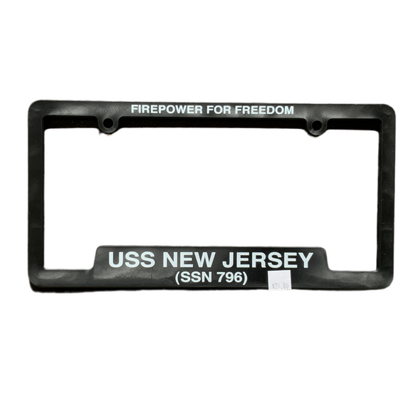 Battleship New Jersey SSN796 Fire Power For Freedom License Plate Frame