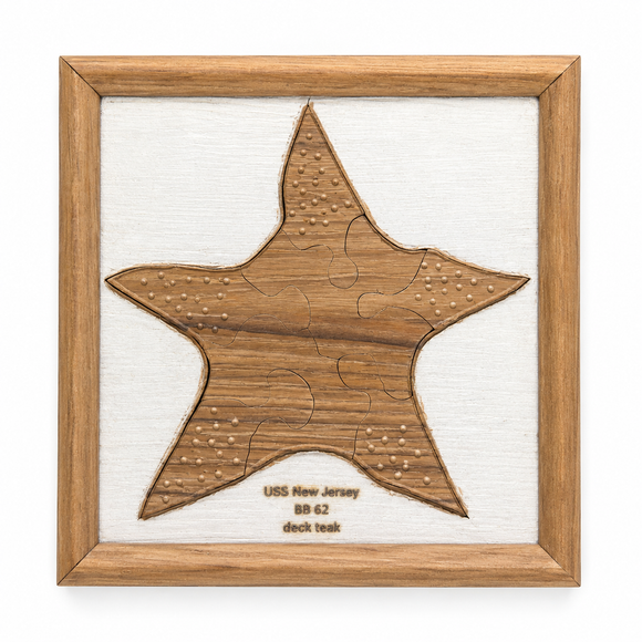 USS New Jersey BB-62 Deck Teak Puzzle Collection
