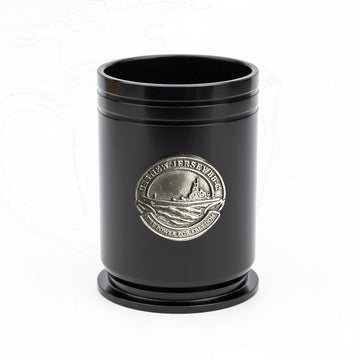 Battleship New Jersey 40MM Replica Shell Shot Glass – Black Anodized Aluminum w/ Pewter Crest