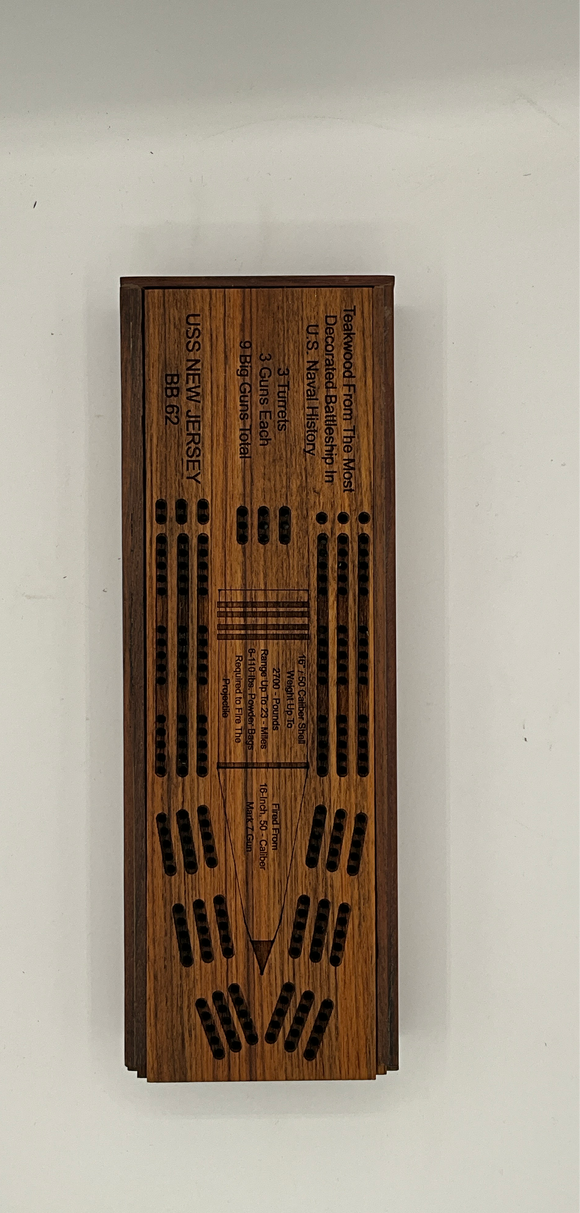 Battleship New Jersey BB-62 Modern Teak: Cribbage Game
