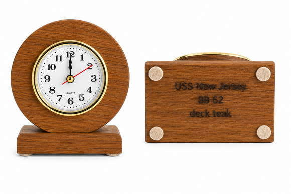 Teak Round Clock
