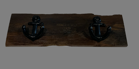 Battleship New Jersey BB-62 Modern Teak with Two Anchor Hooks