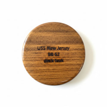 Battleship New Jersey BB-62 Modern Teak Coaster w / C.O.A