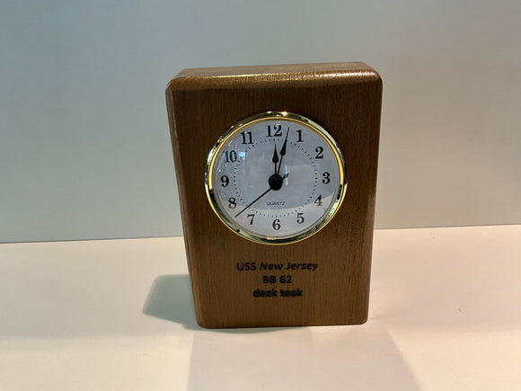 Battleship New Jersey BB-62 Modern Teak Clock (Basic)