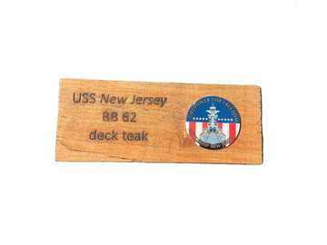 Battleship New Jersey BB-62 Modern Teak Magnet