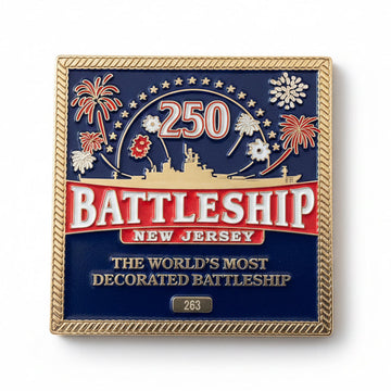 Limited Edition 250th Anniversary Battleship New Jersey Challenge Coin – Numbered Collector’s Edition