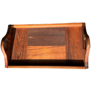 USS New Jersey Teak Deck Serving Tray (Dark Finish) - 0