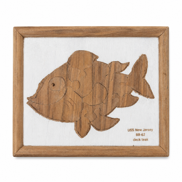 USS New Jersey BB-62 Deck Teak Puzzle Collection
