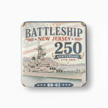 Battleship New Jersey 250 Anniversary BB-62 50mm Square Magnet
