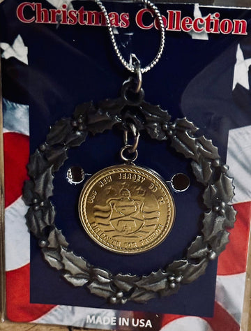 USS New Jersey Commemorative Wreath Ornament – Made in the USA - 0
