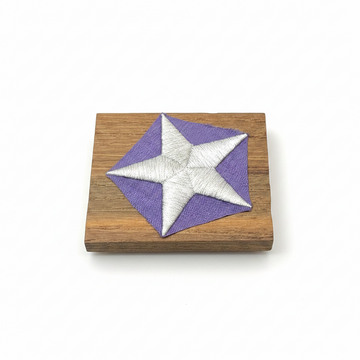 Square Battleship New Jersey BB-62 Modern Teak Magnet With Star